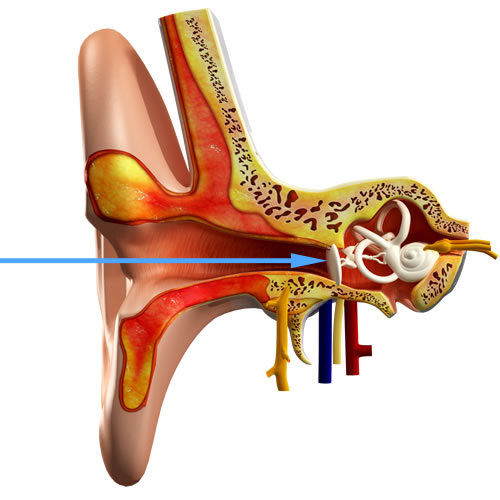 illustration of a plane wave as it enters the ear